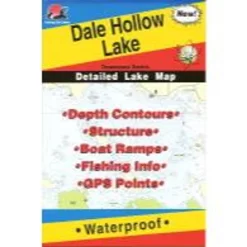 Fishing Hot Spots Dale Hollow Lake Map - Tennessee