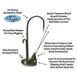 Picasso Lures Weedless Rhino Ned - 3 Pack