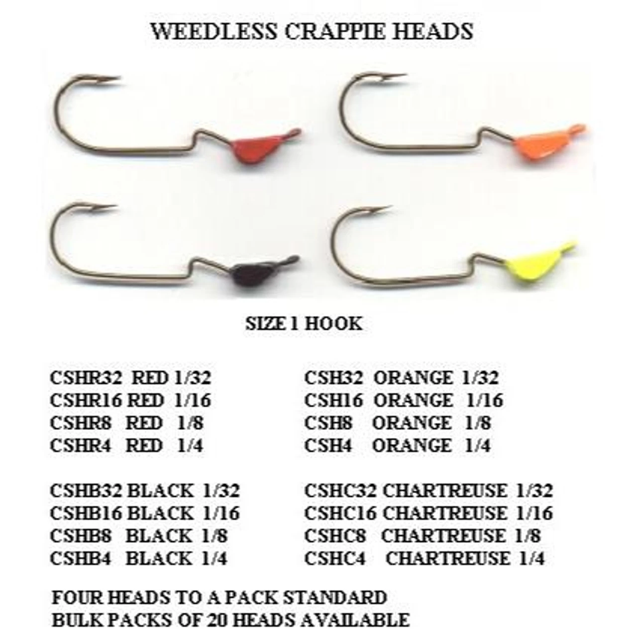 Slider Crappie Head 4pk